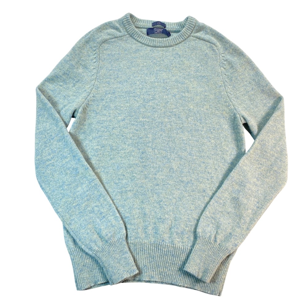 J.Crew Mens Slim 100% Lambswool Crew Neck Sweater Light Blue Small Old Money‎